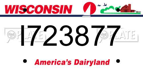 I723877 Wisconsin License Plate