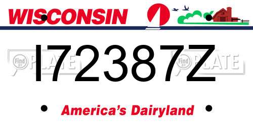 I72387Z Wisconsin License Plate