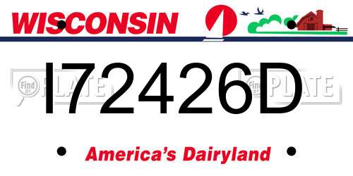 I72426D Wisconsin License Plate