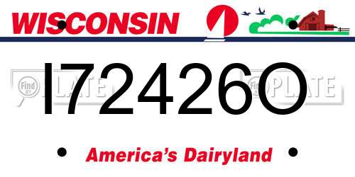 I72426O Wisconsin License Plate