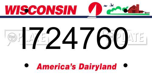 I724760 Wisconsin License Plate