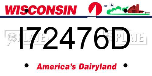 I72476D Wisconsin License Plate