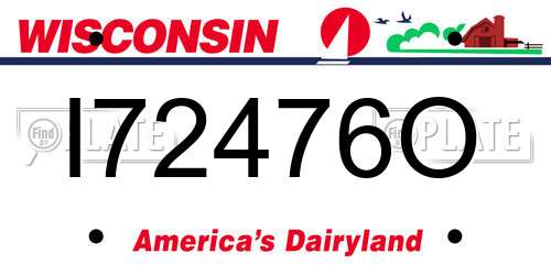 I72476O Wisconsin License Plate