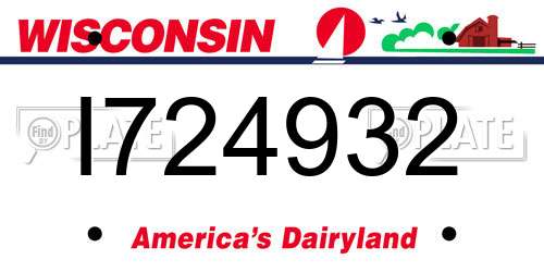I724932 Wisconsin License Plate