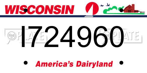 I724960 Wisconsin License Plate