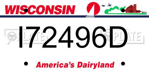 I72496D Wisconsin License Plate