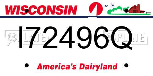I72496Q Wisconsin License Plate