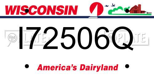 I72506Q Wisconsin License Plate