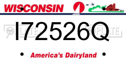 I72526Q Wisconsin License Plate