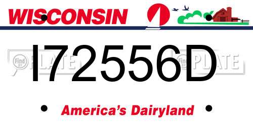 I72556D Wisconsin License Plate