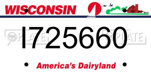 I725660 Wisconsin License Plate