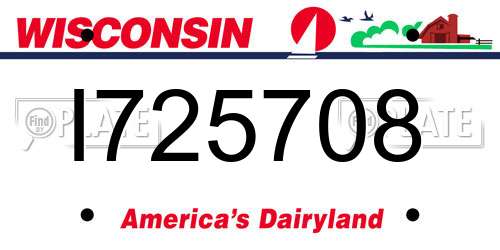 I725708 Wisconsin License Plate