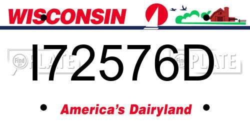 I72576D Wisconsin License Plate