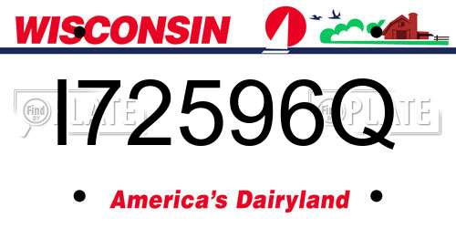 I72596Q Wisconsin License Plate