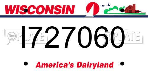 I727060 Wisconsin License Plate