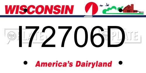 I72706D Wisconsin License Plate