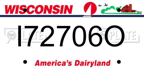 I72706O Wisconsin License Plate