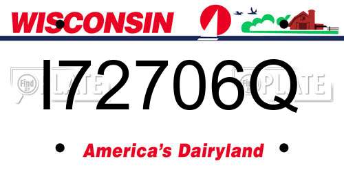 I72706Q Wisconsin License Plate