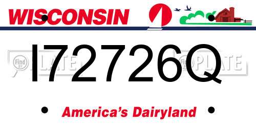 I72726Q Wisconsin License Plate