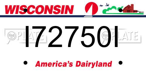 I72750I Wisconsin License Plate