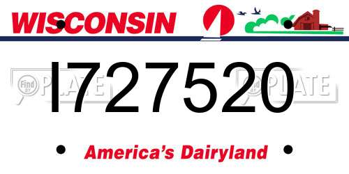 I727520 Wisconsin License Plate