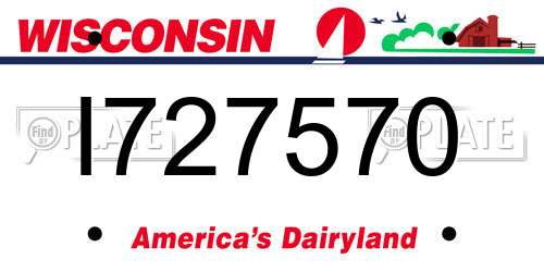 I727570 Wisconsin License Plate