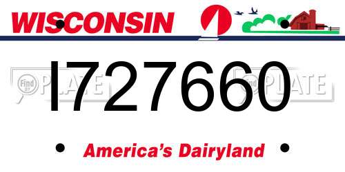 I727660 Wisconsin License Plate