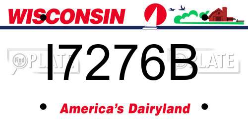 I7276B Wisconsin License Plate