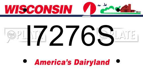 I7276S Wisconsin License Plate