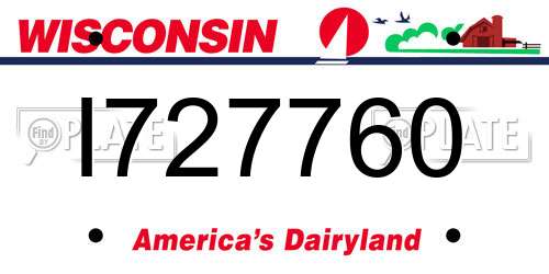 I727760 Wisconsin License Plate