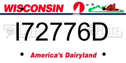I72776D Wisconsin License Plate
