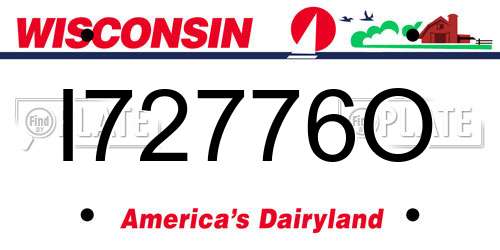 I72776O Wisconsin License Plate