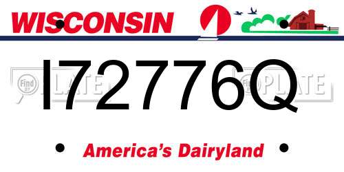 I72776Q Wisconsin License Plate