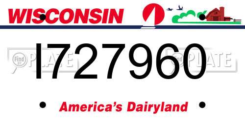 I727960 Wisconsin License Plate
