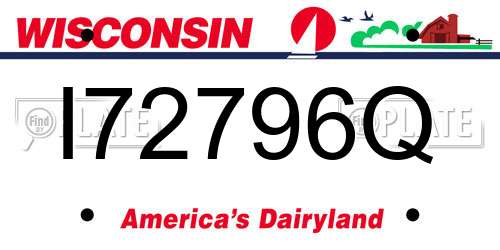 I72796Q Wisconsin License Plate