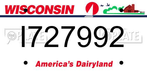 I727992 Wisconsin License Plate