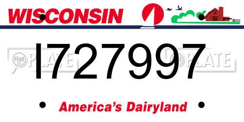 I727997 Wisconsin License Plate