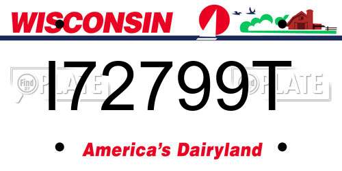 I72799T Wisconsin License Plate