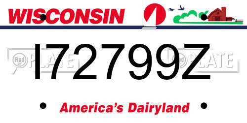 I72799Z Wisconsin License Plate