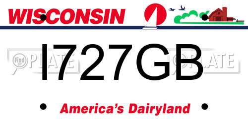 I727GB Wisconsin License Plate