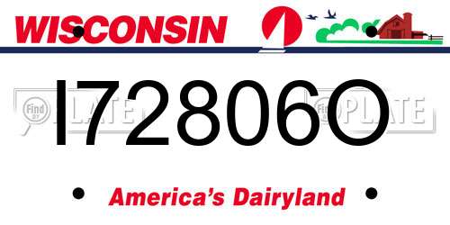 I72806O Wisconsin License Plate