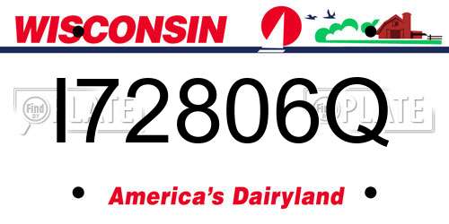I72806Q Wisconsin License Plate