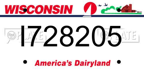 I728205 Wisconsin License Plate
