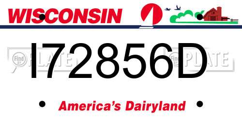 I72856D Wisconsin License Plate