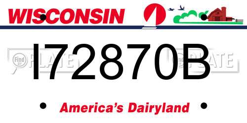 I72870B Wisconsin License Plate