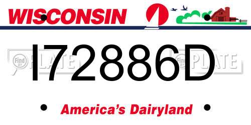 I72886D Wisconsin License Plate
