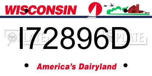 I72896D Wisconsin License Plate