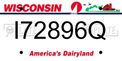 I72896Q Wisconsin License Plate
