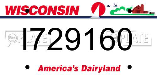 I729160 Wisconsin License Plate
