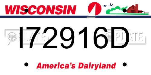 I72916D Wisconsin License Plate